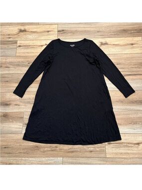 Wool& wooland ROWENA Women's Black Long Sleeve A-Line Dress XL LONG